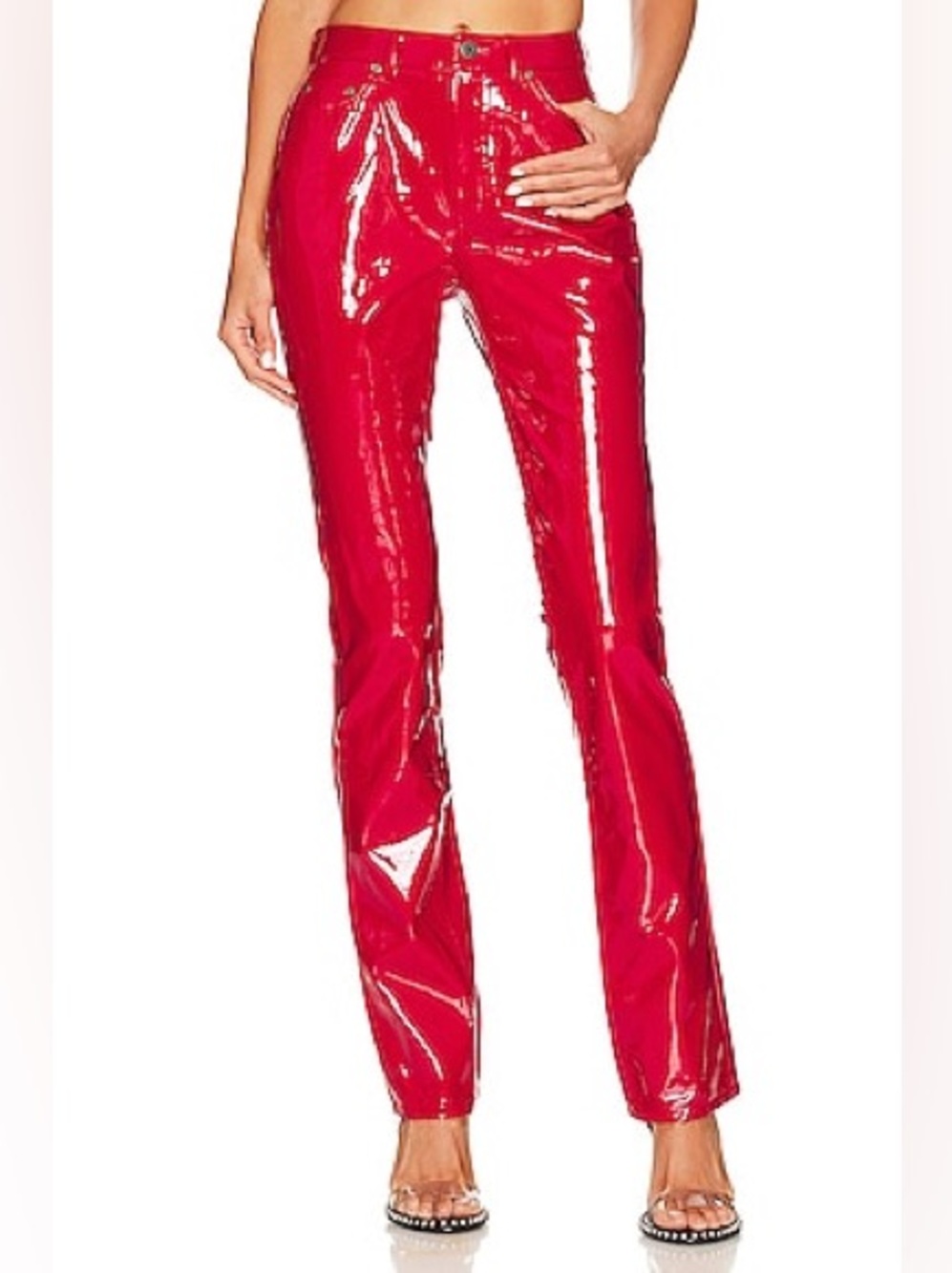 Fiorucci High-Shine Red Vinyl Pants